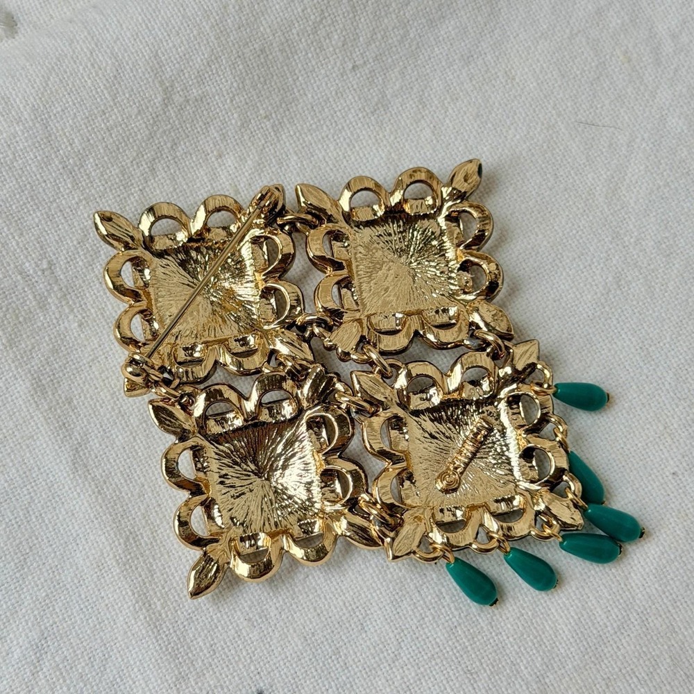 Vintage Sarah Coventry 1967 Temple of Lights Brooch Earring Set MCM Retro Pin - Picture 6 of 9